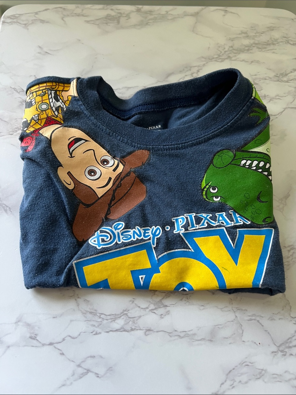 Disney Toy Story Navy Blue Graphic Tee with Yellow & Green Accents